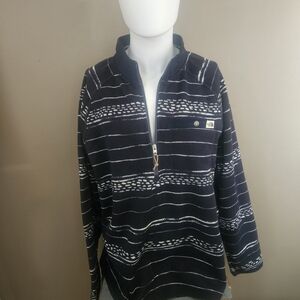 The North Face Men's Black and White Zip-Up Sweater